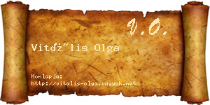 Vitális Olga névjegykártya